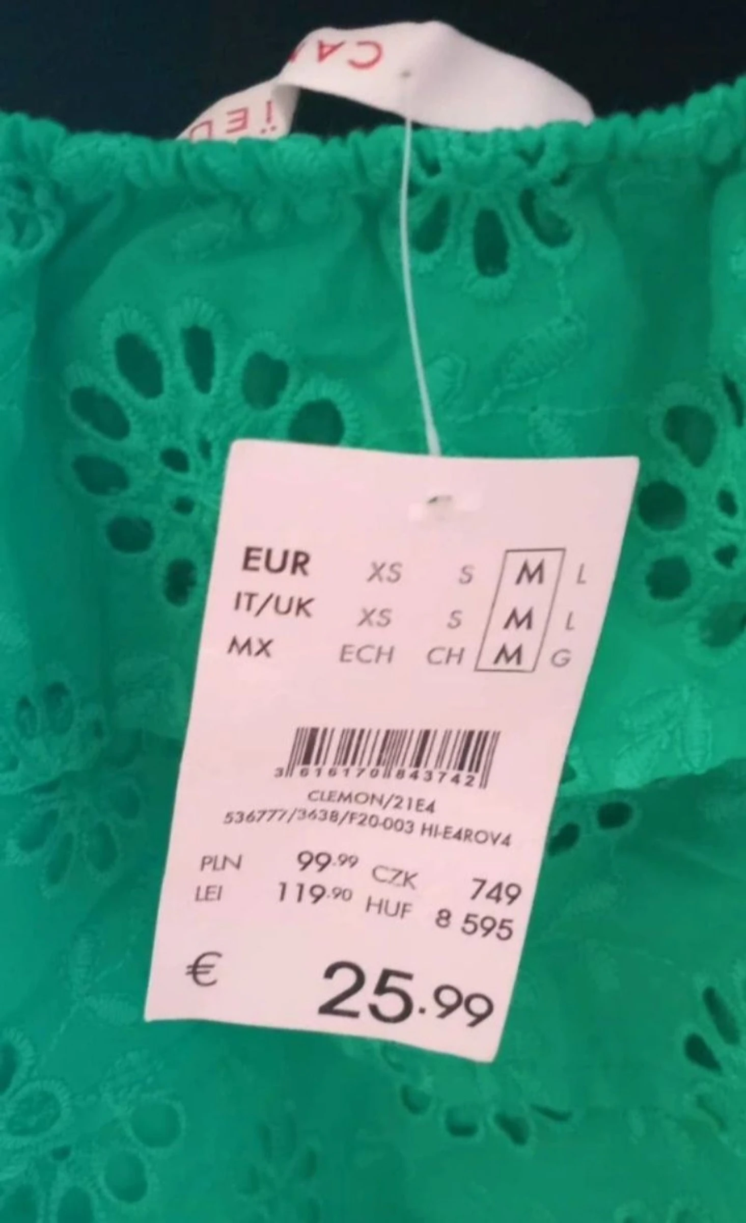 Top con bordado inglés-Verde brillante-100% algodón-Nuevo con etiqueta•T M – photo 4
